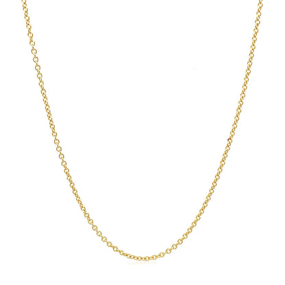 14k Yellow Gold Round Cable Link Chain 1.3mm