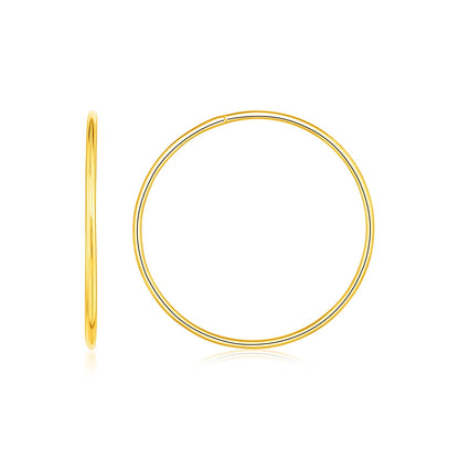 Endless Hoop Style Earrings in 14K Yellow Gold