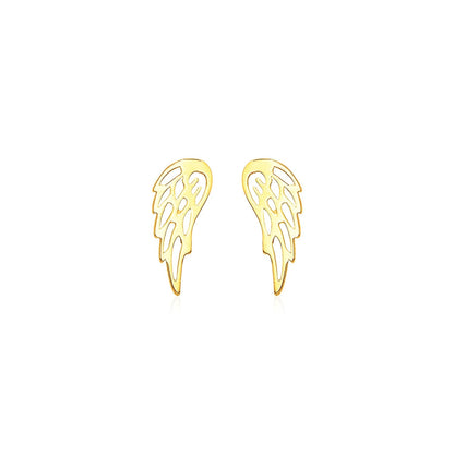 14k Yellow Gold Polished Wing Post Earrings
