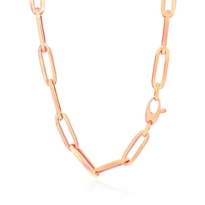 14K Rose Gold Wide Paperclip Chain (6.1mm)