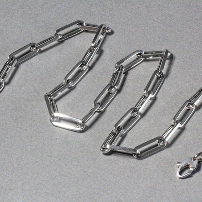 14K White Gold Wide Paperclip Chain (6.1mm)