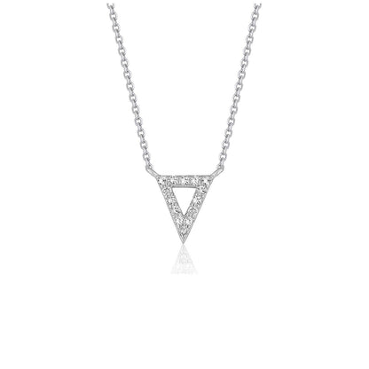 Diamond Inverted Triangle Pendant in 14k White Gold