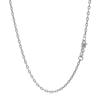 Double Extendable Cable Chain in 14k White Gold (1.9mm)