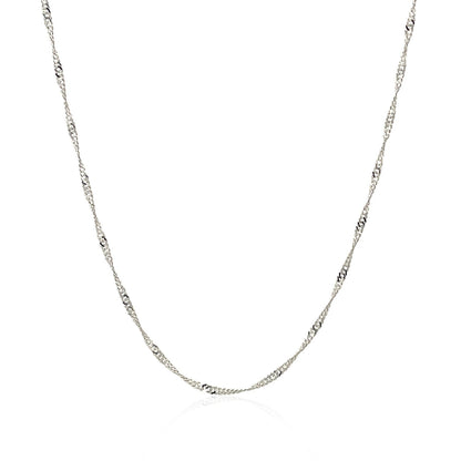 14k White Gold Singapore Chain 1.5mm