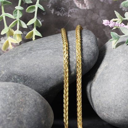 3.15mm 14k Yellow Gold Diamond Cut Round Franco Chain