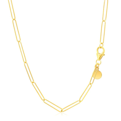 14k Yellow Gold Wire Paperclip Chain (2.7mm)