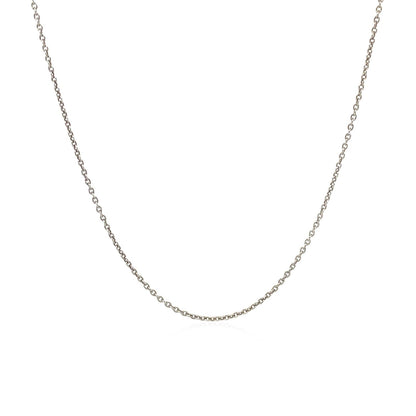 14k White Gold Round Cable Link Chain 1.1mm