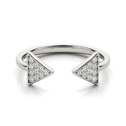 14k White Gold Diamond Arrowhead Open Ring (1/5 cttw)