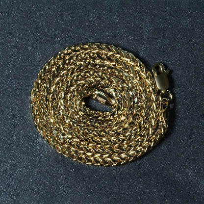2.7mm 14k Yellow Gold Lite Diamond Cut Round Franco Chain