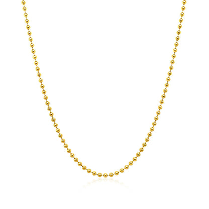 14k Yellow Gold Bead Chain 1.5mm