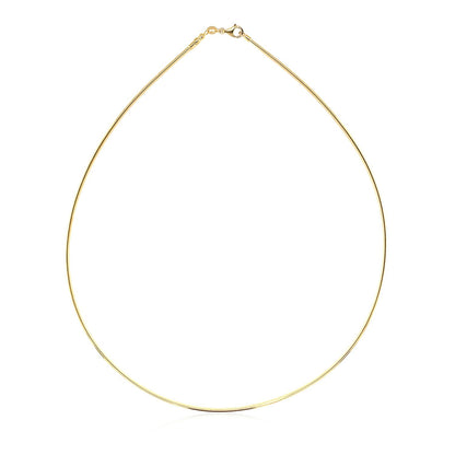 14k Yellow Gold Necklace in a Round Omega Chain Style