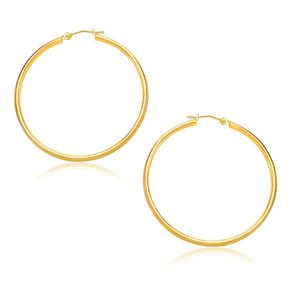 10k Yellow Gold Polished Hoop Earrings (30mm)
