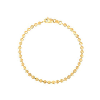 Moon Cut Bead Chain Bracelet in 14k Yellow Gold  (3.00 mm)