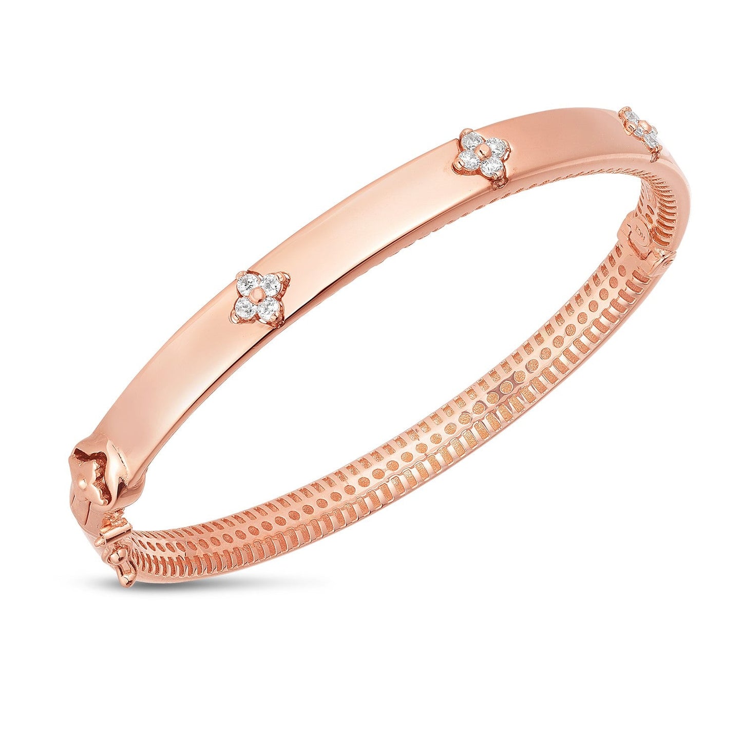 14k Rose Gold Trilogy Diamond Bangle (5.40 mm)