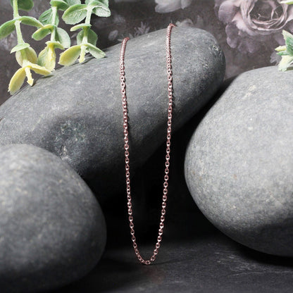 14k Rose Gold Diamond Cut Cable Link Chain 1.3mm