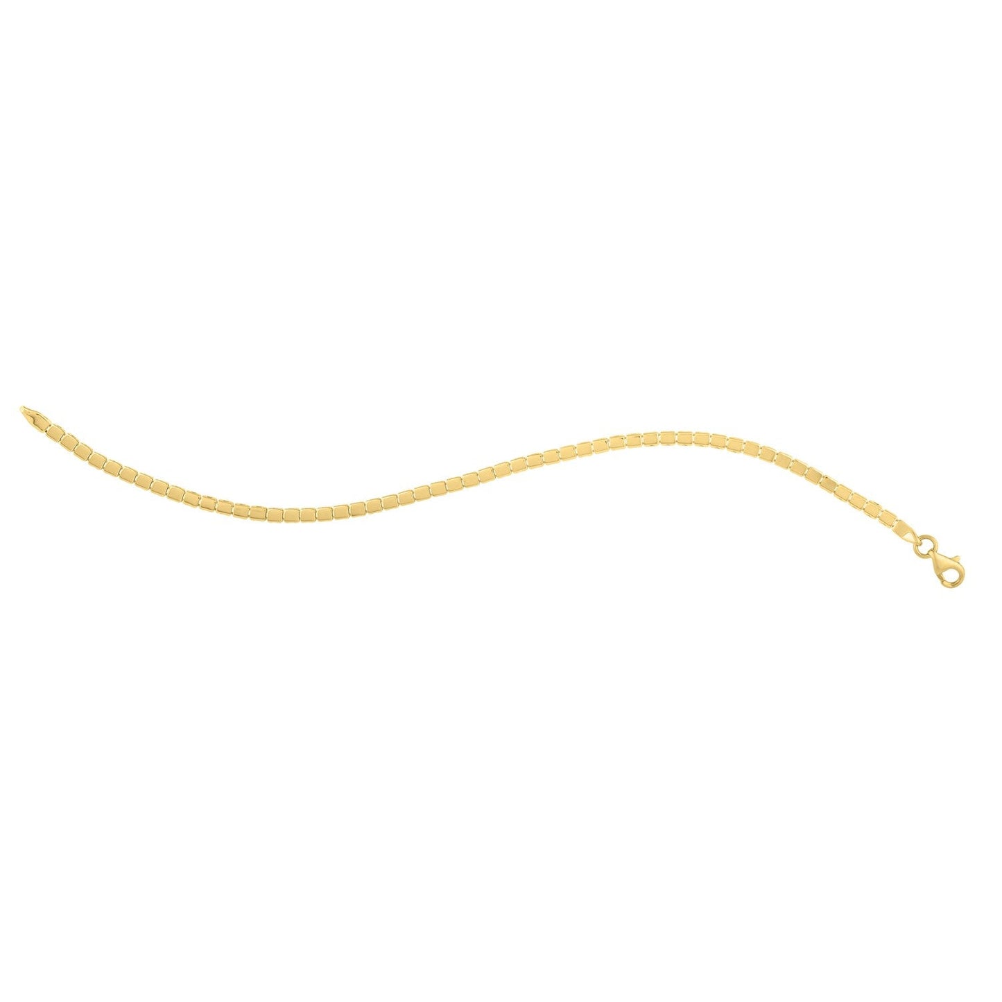 14k Yellow Gold 7 inch Mini Cube Bracelet (2.60 mm)