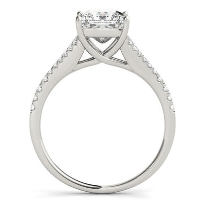 14k White Gold Princess Cut Split Shank Diamond Engagement Ring (1 1/8 cttw)