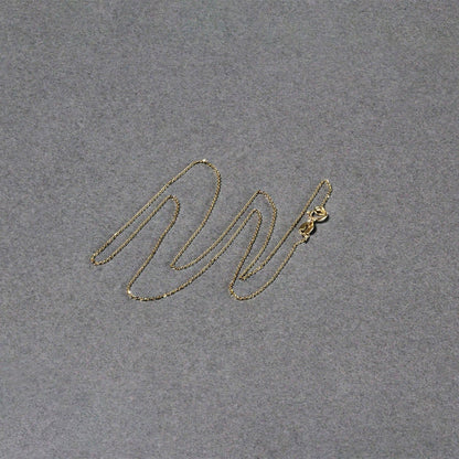14k Yellow Gold Diamond Cut Cable Link Chain 0.7mm