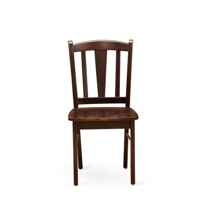 EAST WEST FURNITURE - ANDL3-MAH-W - 3-Piece Dinette Room Set- 2 Dining Room Chair and Dining Room Table - Wooden Seat and Slatted Chair Back - Mahogany Finish