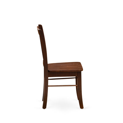 EAST WEST FURNITURE - ANDL5-MAH-W - 5-Piece Dining Room Table Set- 4 Wooden Chairs and Kitchen Table - Wooden Seat and Slatted Chair Back - Mahogany Finish
