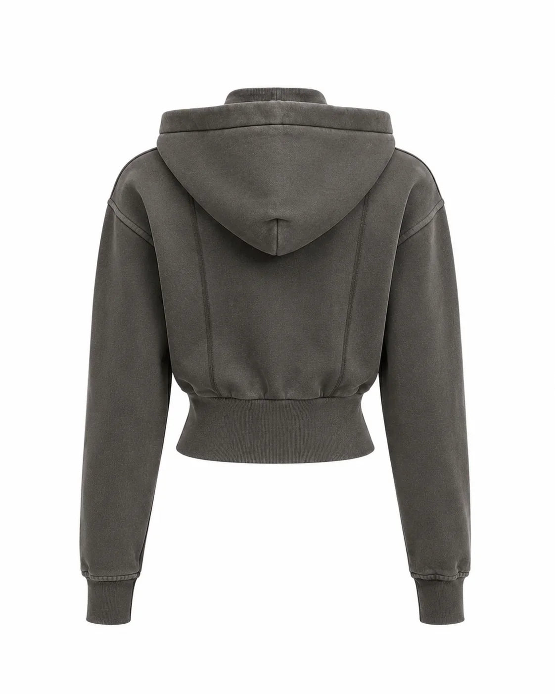 Vintage Washed Cropped Fleece Hoodie for Women
