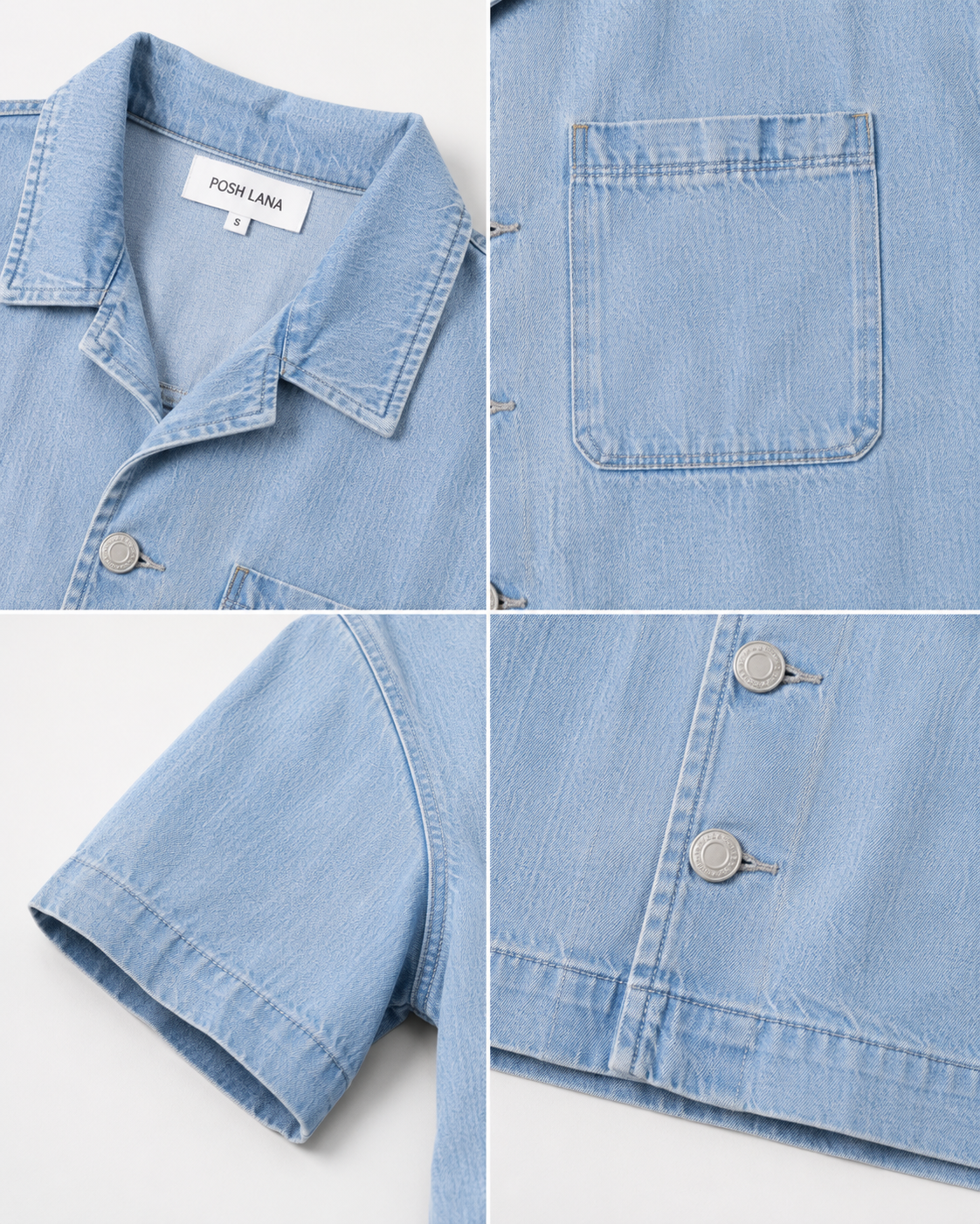 Vintage Wash Boxy Cropped Lyocell Shirt for Women