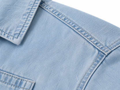 Vintage Wash Boxy Cropped Lyocell Shirt for Women
