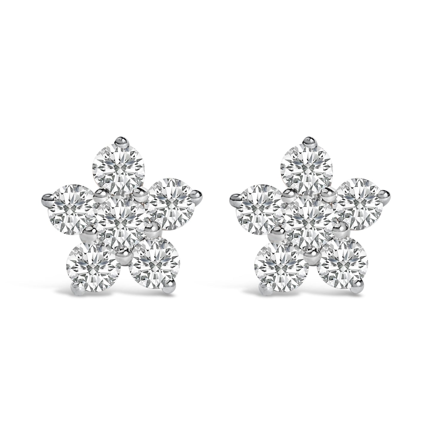 10K White Gold 1/2 Cttw Lab Grown Diamond Star Stud Earrings