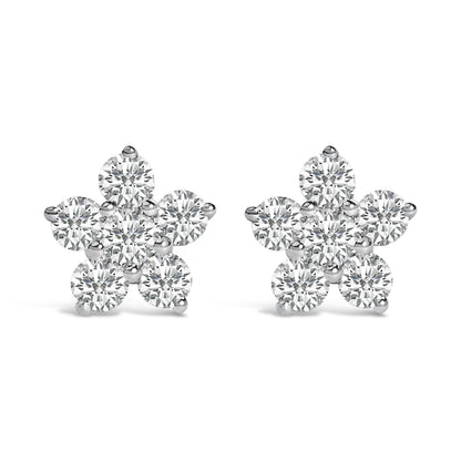 10K White Gold 1/2 Cttw Lab Grown Diamond Star Stud Earrings