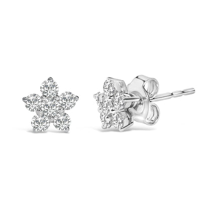 10K White Gold 1/2 Cttw Lab Grown Diamond Star Stud Earrings