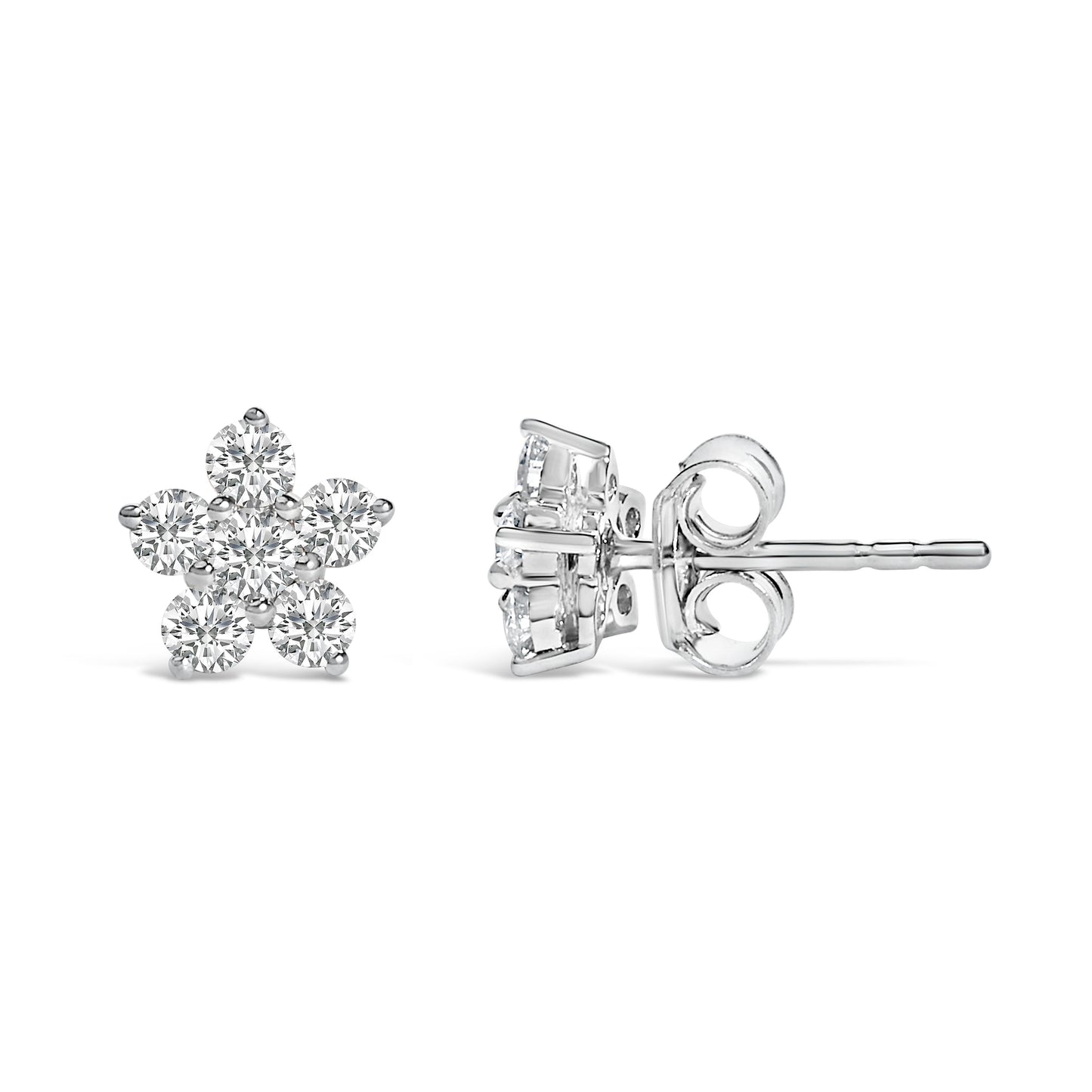 10K White Gold 1/2 Cttw Lab Grown Diamond Star Stud Earrings