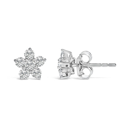 10K White Gold 1/2 Cttw Lab Grown Diamond Star Stud Earrings