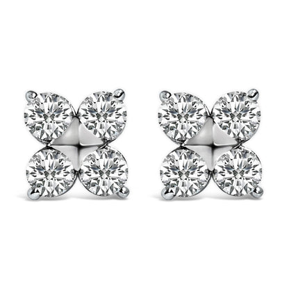 10K White Gold 1/2 Cttw Lab Grown Diamond Snowflake Stud Earrings