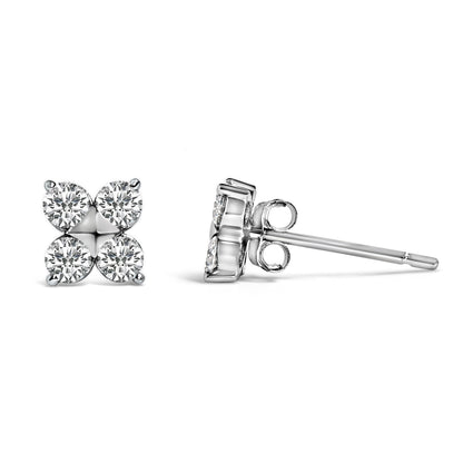 10K White Gold 1/2 Cttw Lab Grown Diamond Snowflake Stud Earrings