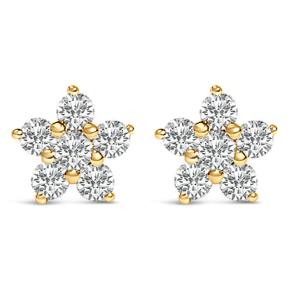 10K White Gold 1/2 Cttw Lab Grown Diamond Star Stud Earrings