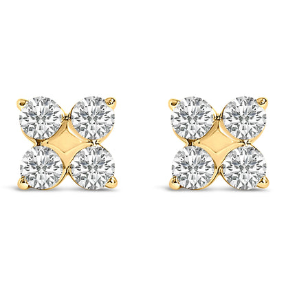 10K White Gold 1/2 Cttw Lab Grown Diamond Snowflake Stud Earrings