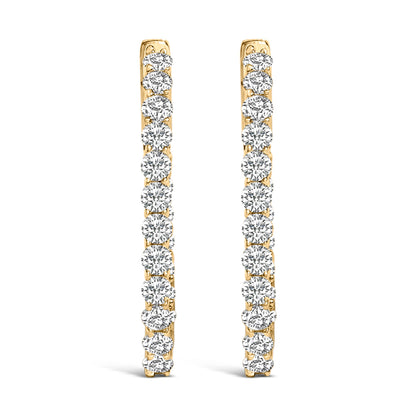 14K White Gold 1.0 Cttw Oval Lab Grown Diamond Hoop Earrings