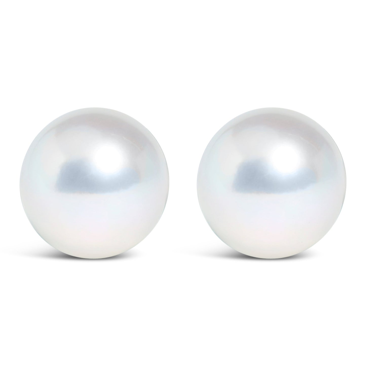 14k White Gold 5-5.5MM  Cultured Freshwater Pearl Solitaire Stud Earrings