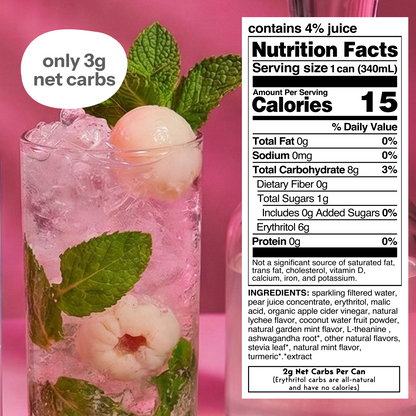lychee mojito (sparkling mocktail | 12 pack)