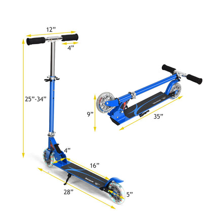 Folding Aluminum Kids Kick Scooter with LED Lights