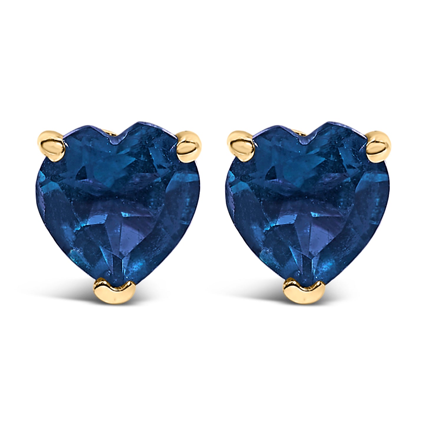 14K White Gold 5MM Heart Cut Purple Amethyst Solitaire Stud Earrings