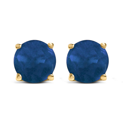 14K White Gold 5X5MM Round Purple Amethyst Solitaire Stud Earrings