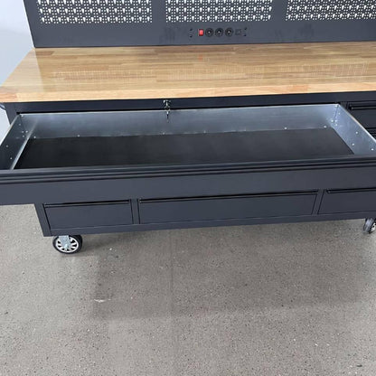 Overhead Pro 72" Rolling Tool Chest | 79" Tall | 14 Drawers | Overhead Cabinets | Pegboard & Power Strip