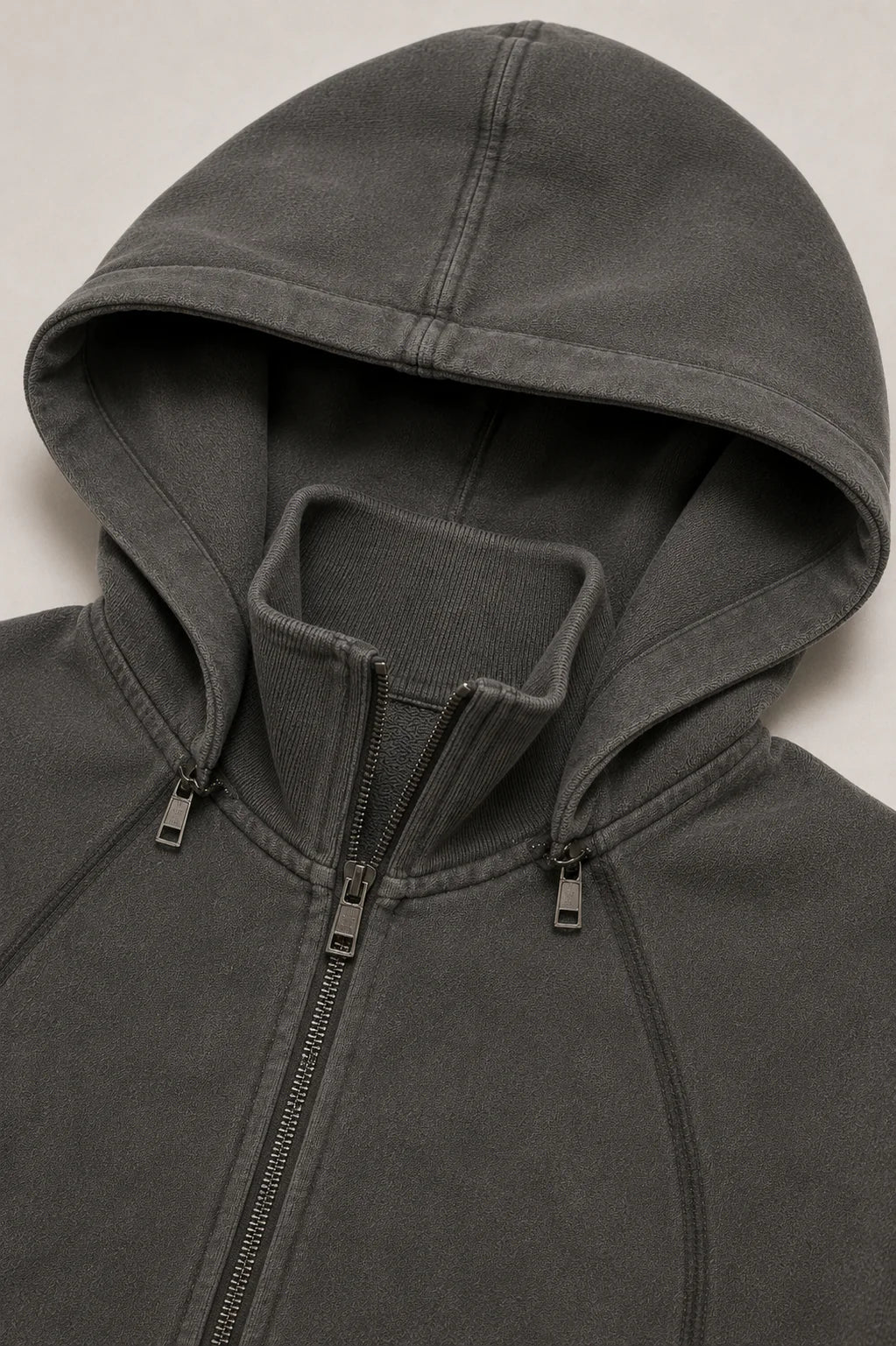 Vintage Washed Cropped Fleece Hoodie for Women