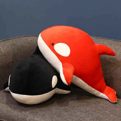 Black Red Shark Plush Toy 60/80cm – Giant Soft Shark Stuffed Animal Pillow Gift