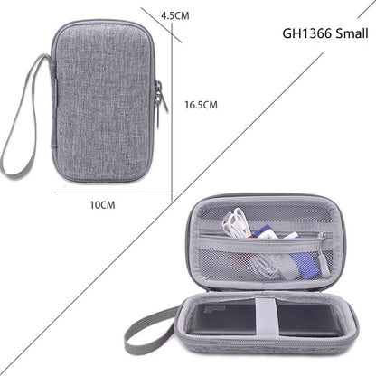 Hard Travel Electronic Organizer Case for Power Adapter Chargers Cables Power Bank USB Flash Disk SD Card Portable Accessories