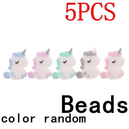 Silicone Unicorn Teether Beads Cute Cartoon Rodent BPA Free Baby Teething Toy For Baby and Kids