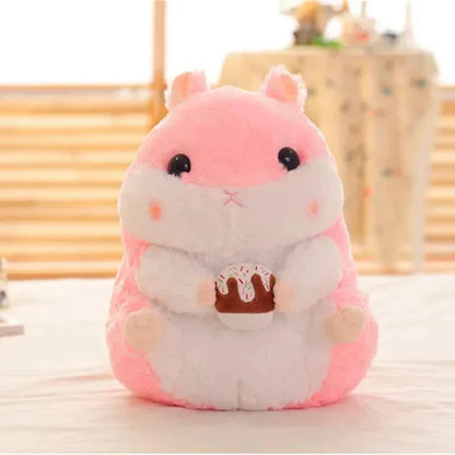 Kawaii Hamster Plush Toy (15.0/21.7 in) - Cute Mouse Doll Holding Snacks Gift
