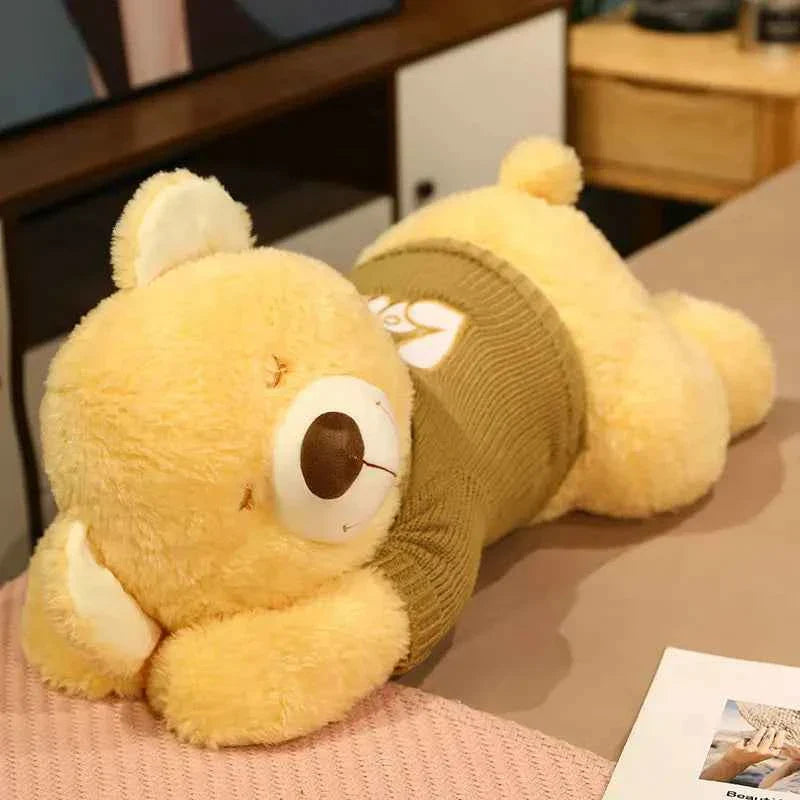 Giant Lying Sweater Bear Plush Toy (31.5/39.4 in) - Soft Stuffed Pillow Xmas Gift
