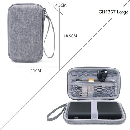 Hard Travel Electronic Organizer Case for Power Adapter Chargers Cables Power Bank USB Flash Disk SD Card Portable Accessories